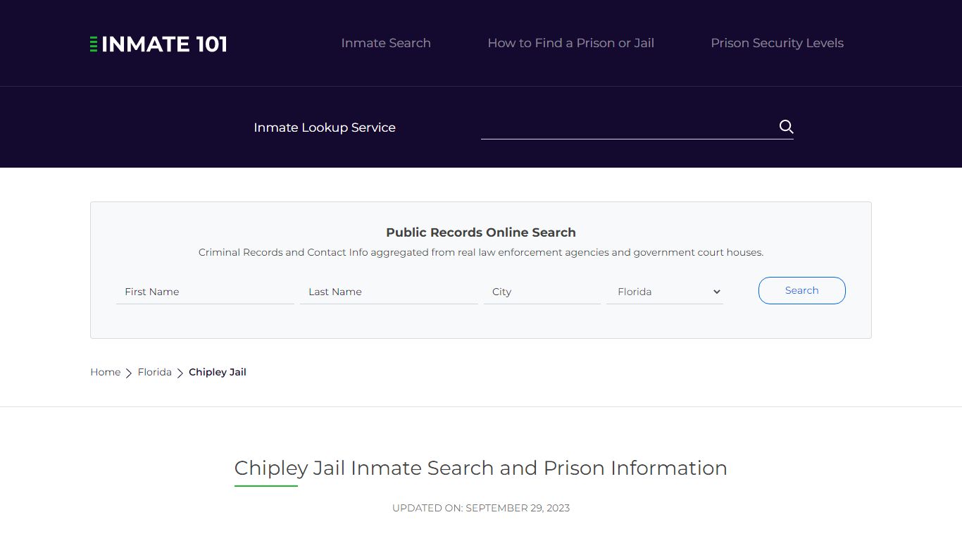 Chipley Jail Inmate Search, Visitation, Phone no. & Mailing Information